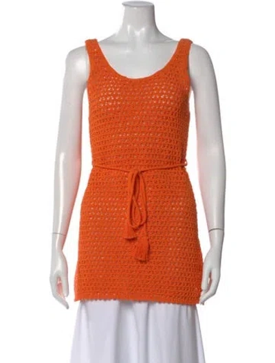 Pre-owned Alice And Olivia Scoop Neck Sweater In Orange