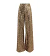 Alice And Olivia Athena Sequinned Palazzo Pants In Gold