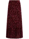 Alice And Olivia Sequin-embellished Flared Skirt In Red