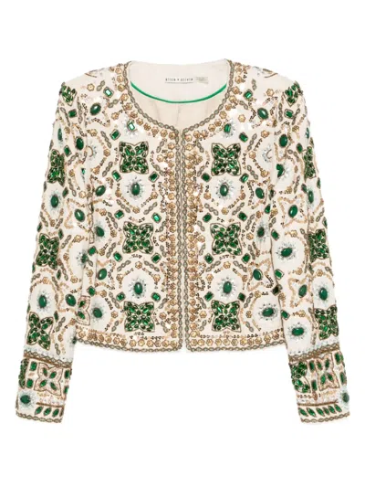 Alice And Olivia Sequin Embellishment Jacket In Neutral