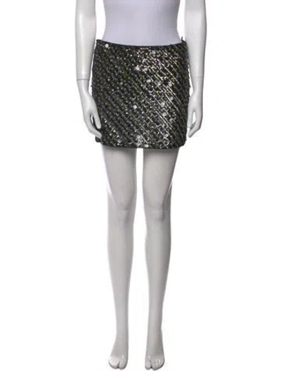 Pre-owned Alice And Olivia Sequin Embellishments Mini Skirt