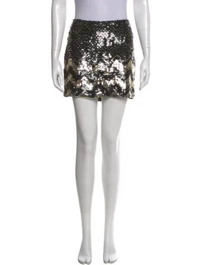 Pre-owned Alice And Olivia Sequin Embellishments Mini Skirt In Black
