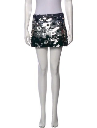 Pre-owned Alice And Olivia Sequin Embellishments Mini Skirt In Black