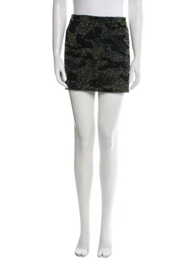 Pre-owned Alice And Olivia Sequin Embellishments Mini Skirt In Green