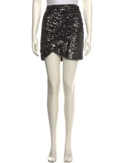 Pre-owned Alice And Olivia Sequin Embellishments Mini Skirt In Neutral