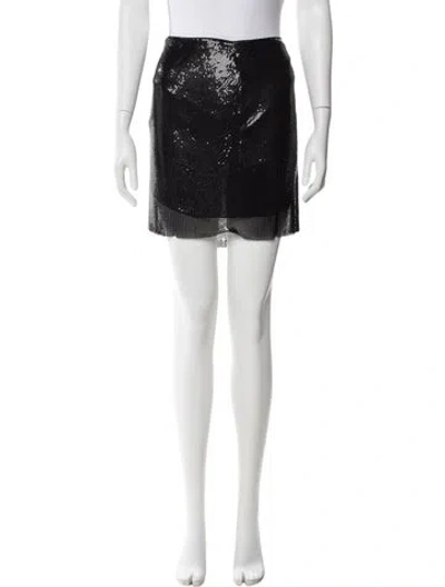 Pre-owned Alice And Olivia Sequin Embellishments Mini Skirt W/ Tags In Black