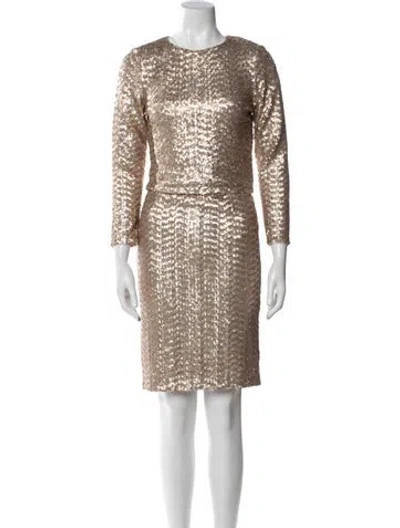 Pre-owned Alice And Olivia Sequin Embellishments Skirt Set W/ Tags In Neutral