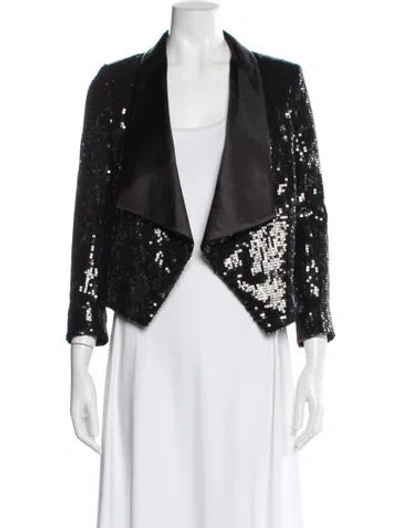 Pre-owned Alice And Olivia Sequin Evening Jacket In Black