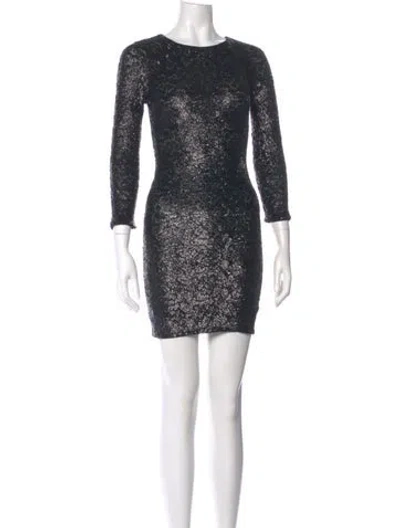 Pre-owned Alice And Olivia Sequin Mini Dress In Black