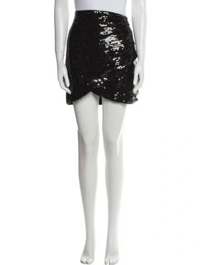 Pre-owned Alice And Olivia Sequin Mini Skirt In Black