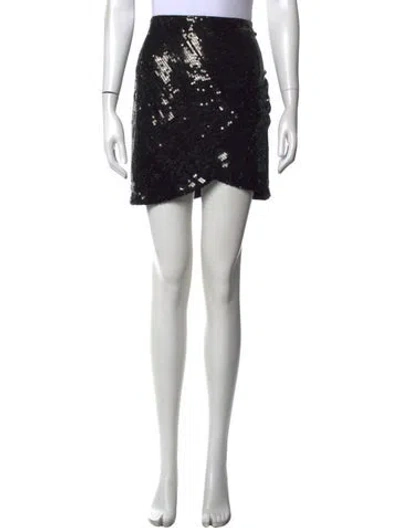 Pre-owned Alice And Olivia Sequin Mini Skirt In Black/metallic