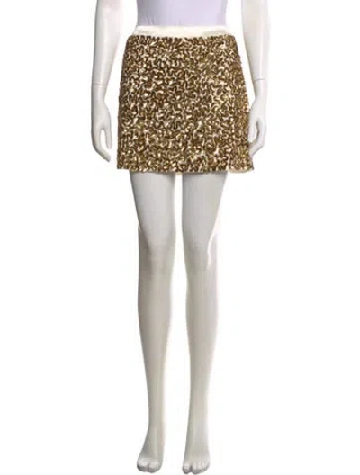Pre-owned Alice And Olivia Sequin Mini Skirt In Gold