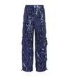 Alice And Olivia Sequin Olympia Cargo Trousers In Multi