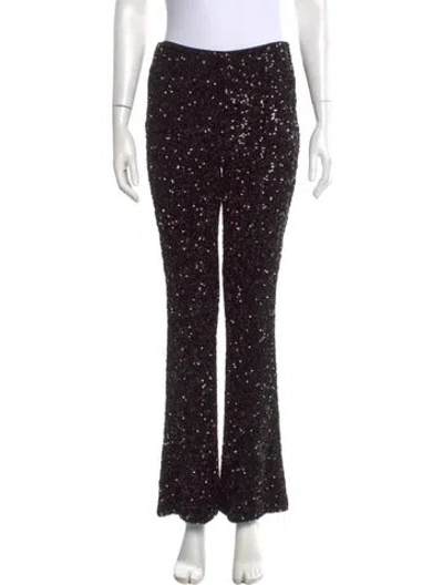 Pre-owned Alice And Olivia Sequin Wide Leg Pants In Black