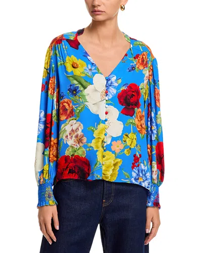 Alice And Olivia Serena Blouse In Blue
