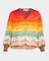 Alice And Olivia Serena Mandarin-collar Blouse