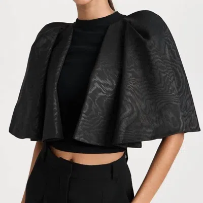 Alice And Olivia Sergia Pleated Cape Sleeve Top In Black