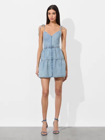 ALICE AND OLIVIA SHANTI DENIM MINI DRESS
