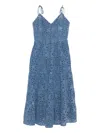 Alice And Olivia Shanti Midi Dress In Blue