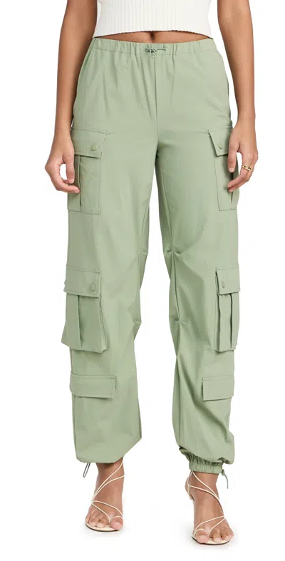 ALICE AND OLIVIA SHARA HIGH RISE PARACHUTE CARGO PANTS SAGE