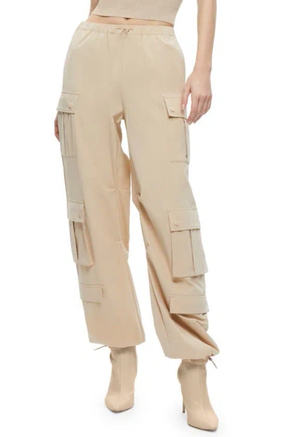 Alice And Olivia Shara Parachute Cargo Pants In Almond