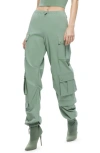 Alice And Olivia Shara Parachute Cargo Pants In Sage