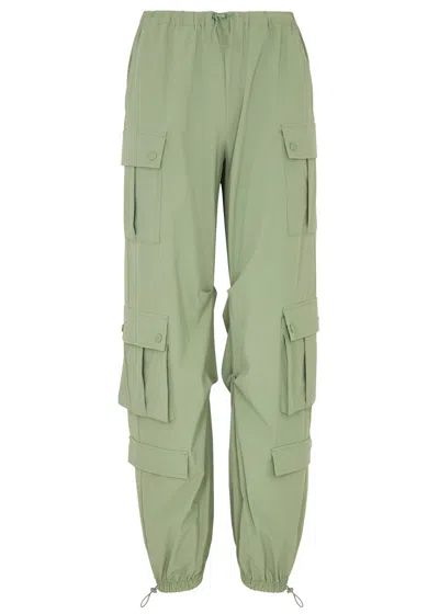 Alice And Olivia Shara Shell Cargo Trousers In Sage