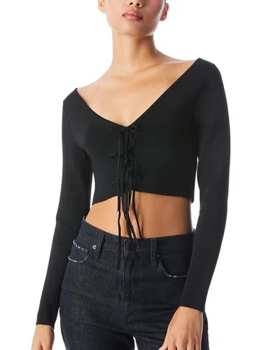 Alice And Olivia Sharee 2-way Cropped Pullover In Black