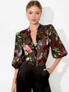 Alice And Olivia Sheila Blouse In In The Wind Floral