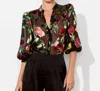 Alice And Olivia Sheila Blouse In Multi