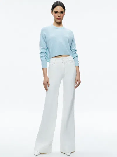 Alice And Olivia Sherrell Cashmere Crew Neck Pullover In Spring Sky