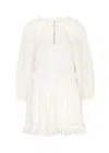 ALICE AND OLIVIA SHERRIE BRODERIE ANGLAISE CHIFFON MINI DRESS