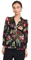 Alice And Olivia Sheila Blouse In In The Wind Floral