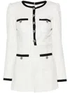 Alice And Olivia Shiloh Button-front Patch Pocket Romper In White