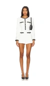 Alice And Olivia Shiloh Button-front Patch Pocket Romper In White