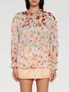 Alice And Olivia Julius Floral-jacquard Organza Blouse In White