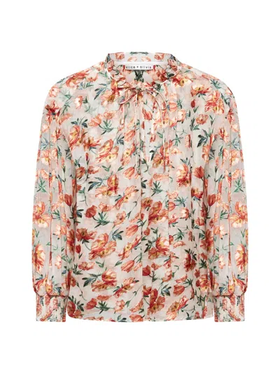 Alice And Olivia Shirt In Falling For You Off White