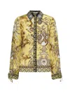 Alice And Olivia Willa Printed Crepe Tie-sleeve Blouse In Lisboa Lemon Meringue