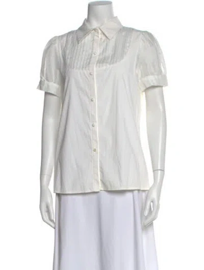 Pre-owned Alice And Olivia Short Sleeve Blouse In Neutral