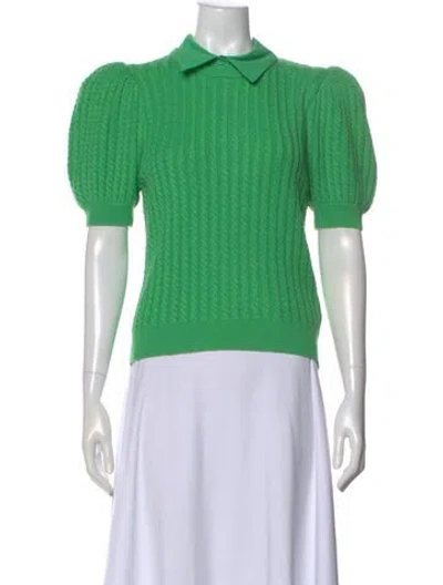 Pre-owned Alice And Olivia Short Sleeve Polo In Green