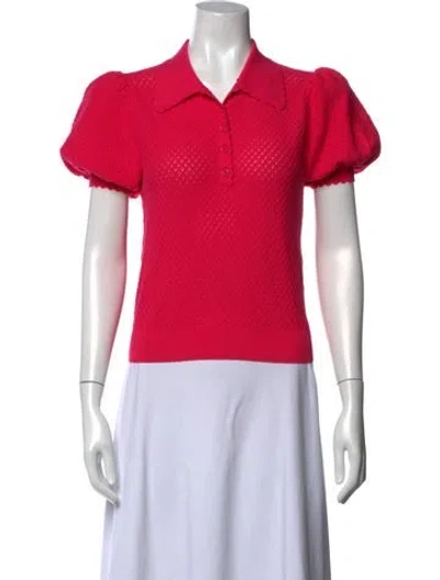 Pre-owned Alice And Olivia Short Sleeve Polo In Pink