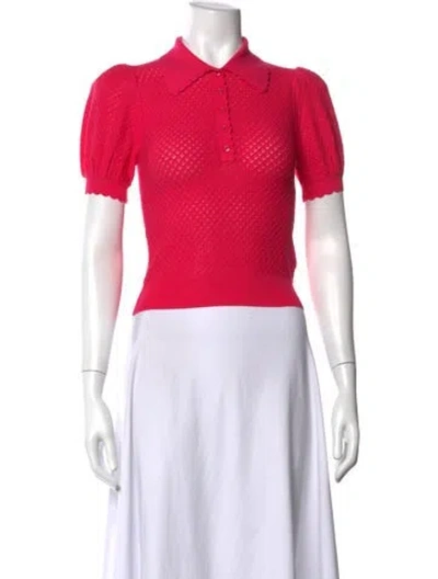 Pre-owned Alice And Olivia Short Sleeve Polo W/ Tags In Pink