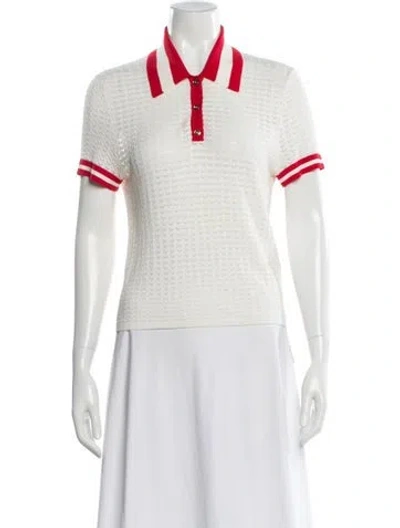 Pre-owned Alice And Olivia Short Sleeve Polo In White