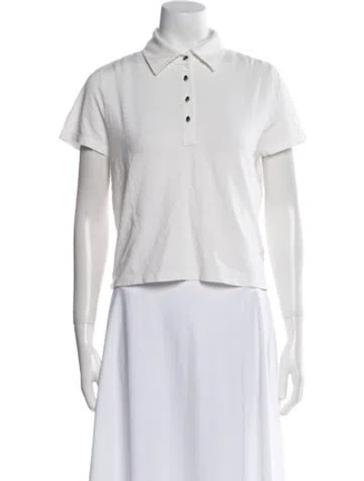 Pre-owned Alice And Olivia Short Sleeve Polo In White