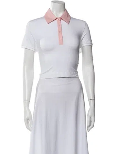 Pre-owned Alice And Olivia Short Sleeve Polo In White