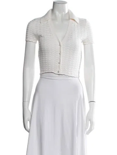 Pre-owned Alice And Olivia Short Sleeve Polo In White
