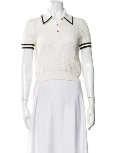Pre-owned Alice And Olivia Short Sleeve Polo In White