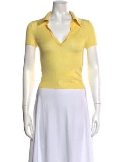 Pre-owned Alice And Olivia Short Sleeve Polo In Yellow