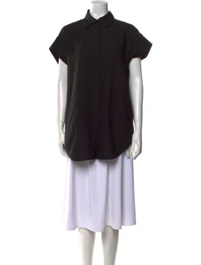 Pre-owned Alice And Olivia Short Sleeve Tunic In Black
