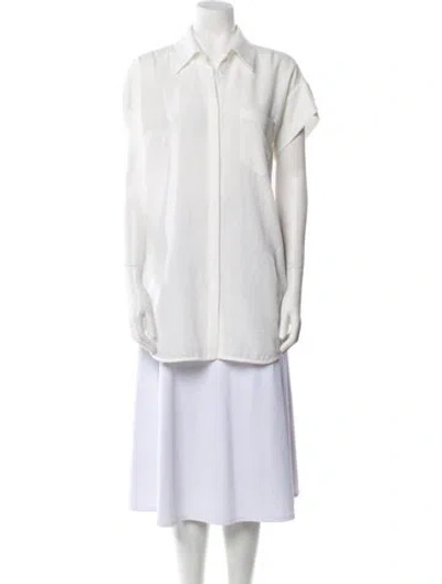 Pre-owned Alice And Olivia Short Sleeve Tunic In Neutral